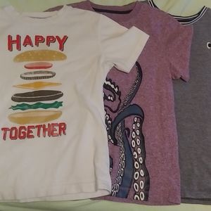 LOT 3 Gymboree boy's t-shirts hamburger octopus 8